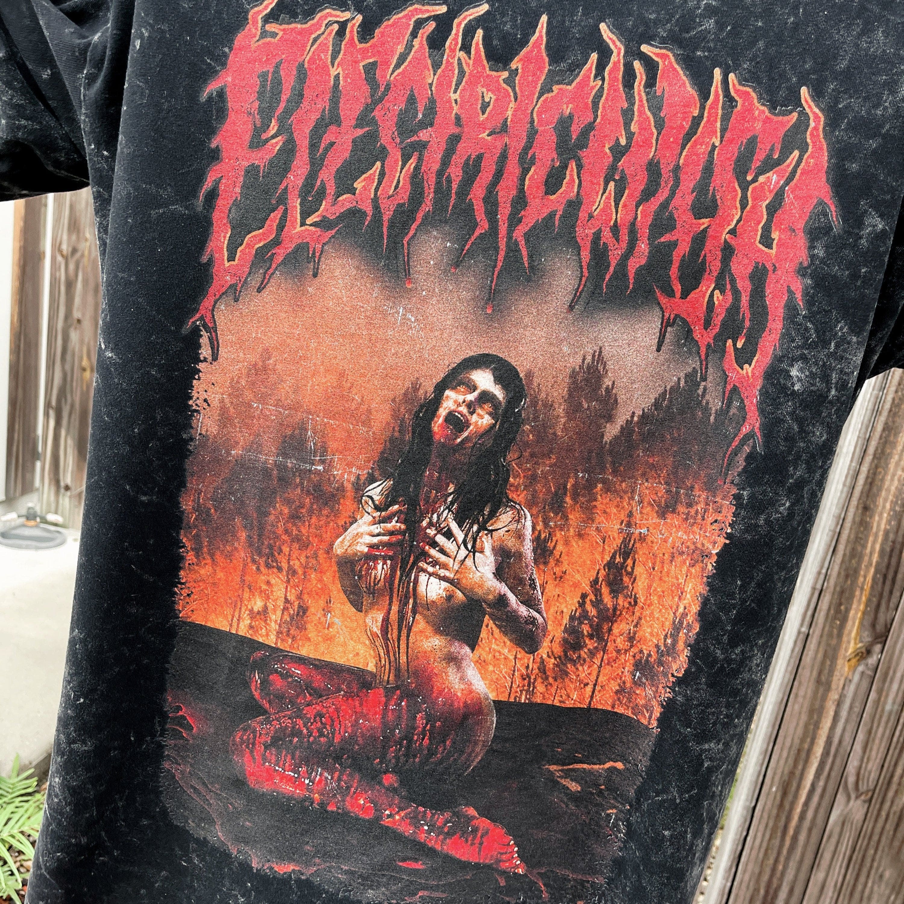 Blood Oversized Distressed T-Shirt