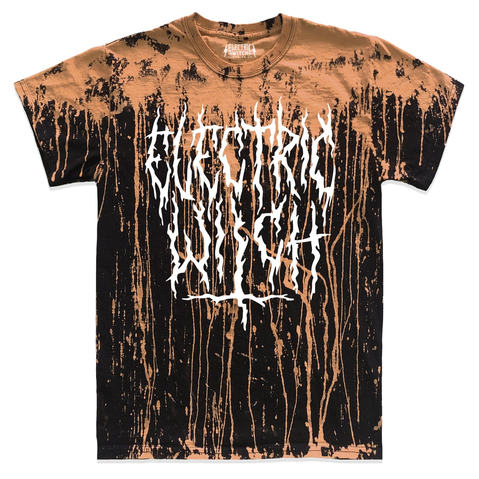 Black Metal Distressed Drip Tee